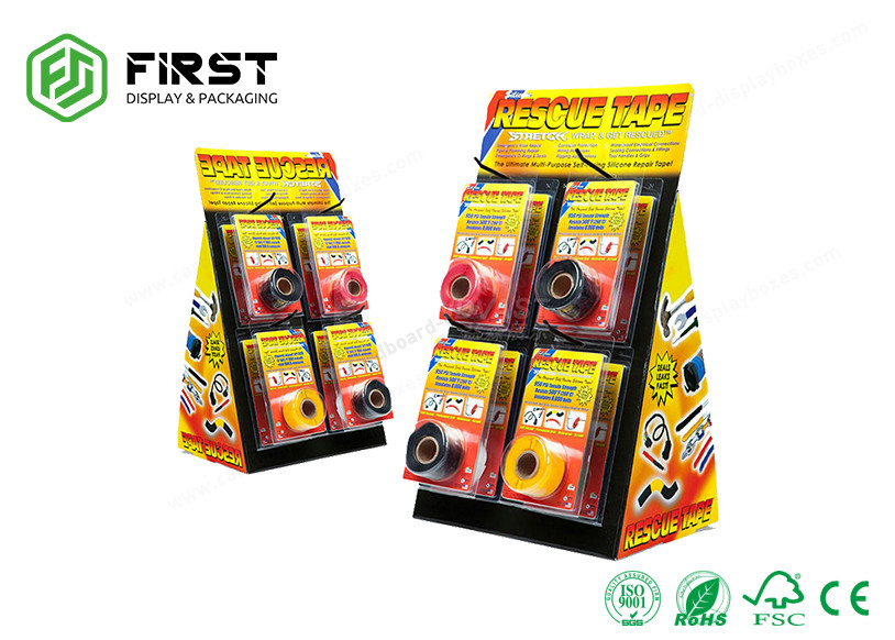 Custom CDU Recyclable Retail Cardboard Counter Stand Table Display With Pegs Hooks