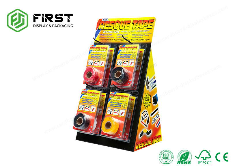 Custom CDU Recyclable Retail Cardboard Counter Stand Table Display With Pegs Hooks